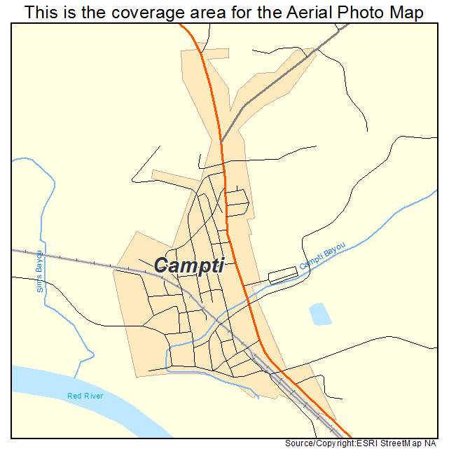 Campti, LA location map 