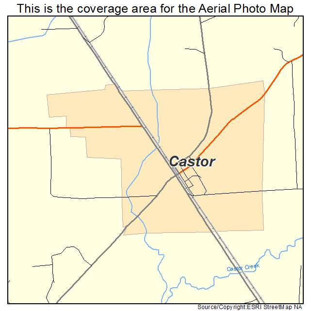 Castor, LA location map 