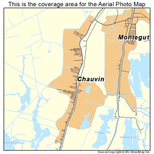 Chauvin, LA location map 
