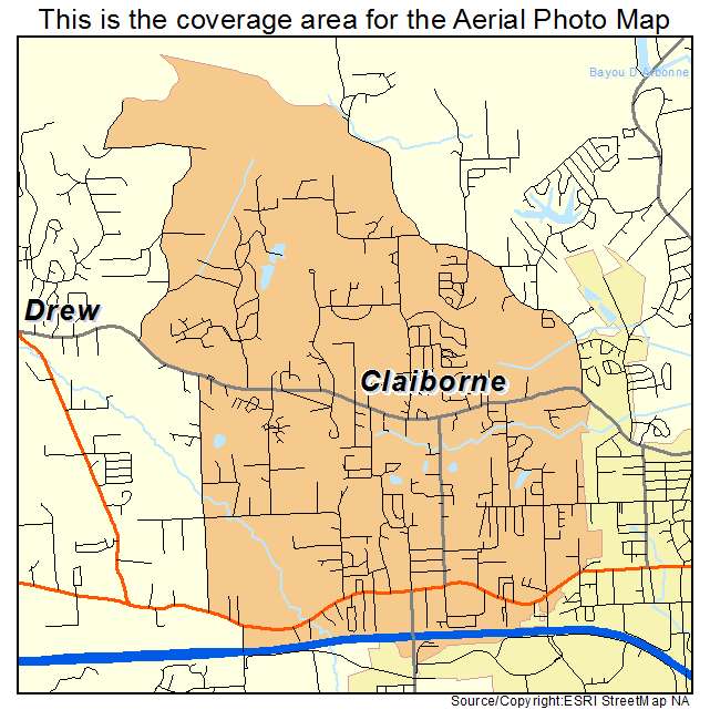 Claiborne, LA location map 