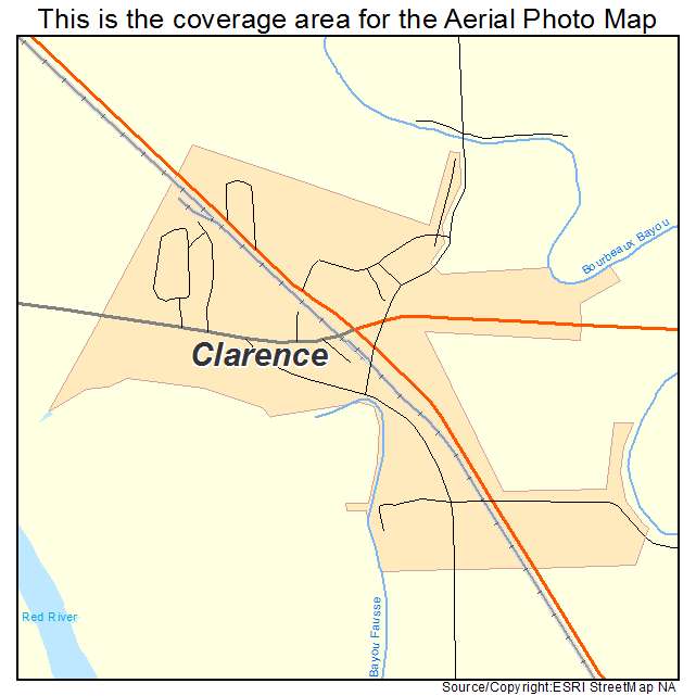 Clarence, LA location map 