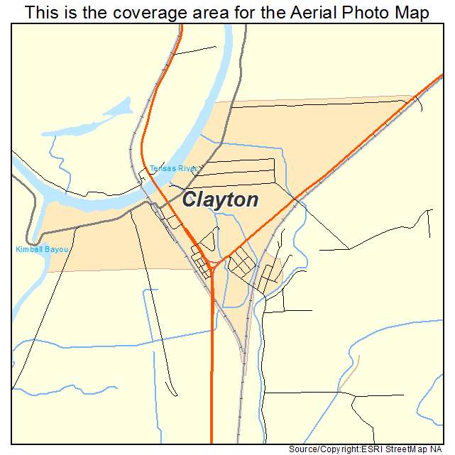 Clayton, LA location map 