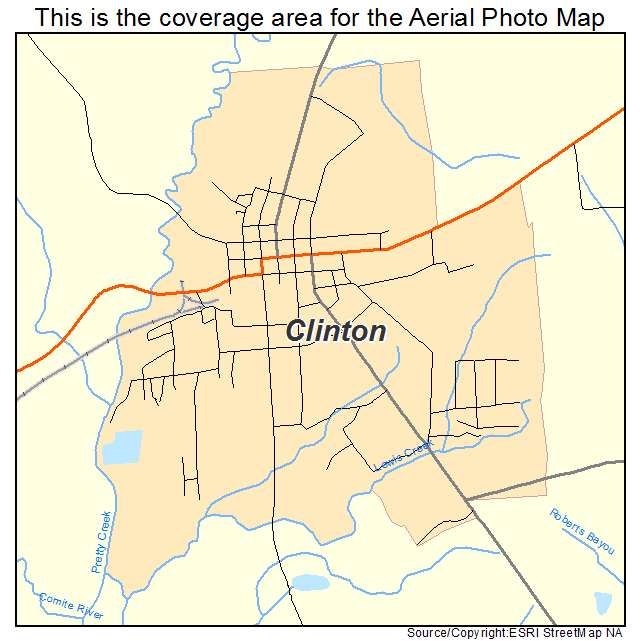 Clinton, LA location map 