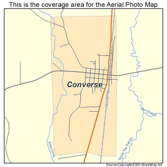 Converse, LA location map 