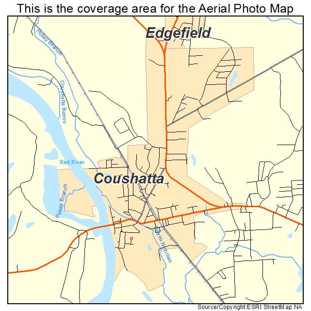 Coushatta, LA location map 
