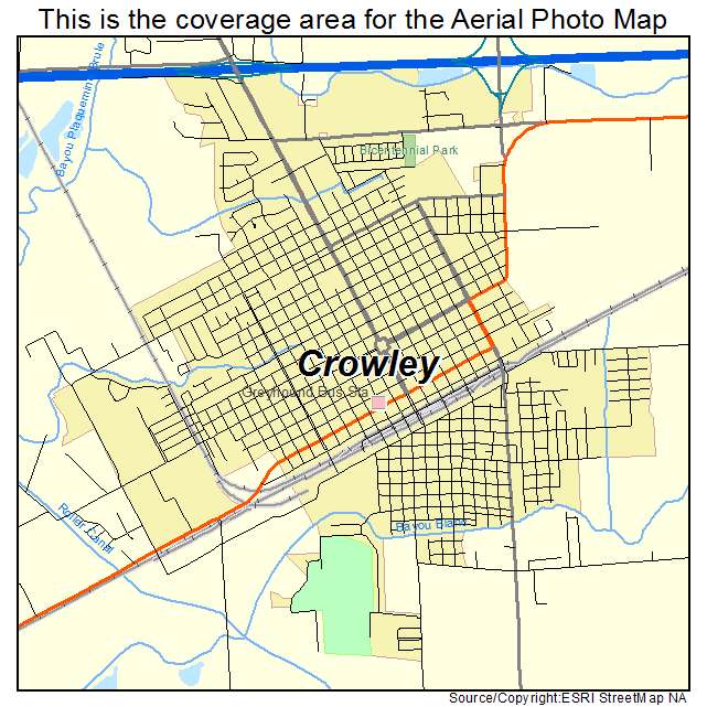 Crowley, LA location map 
