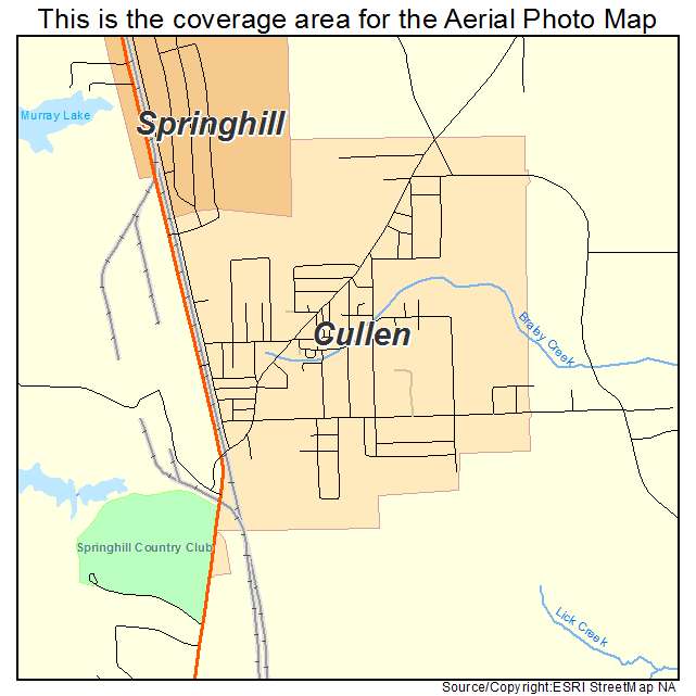 Cullen, LA location map 