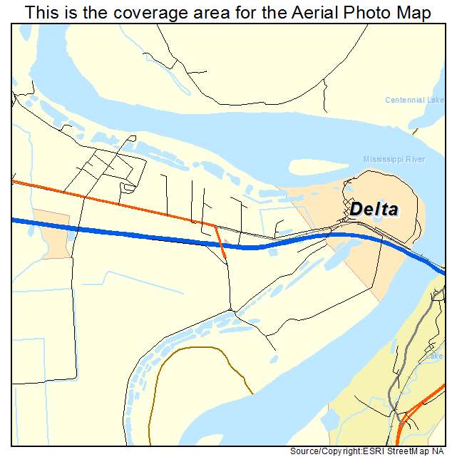 Delta, LA location map 