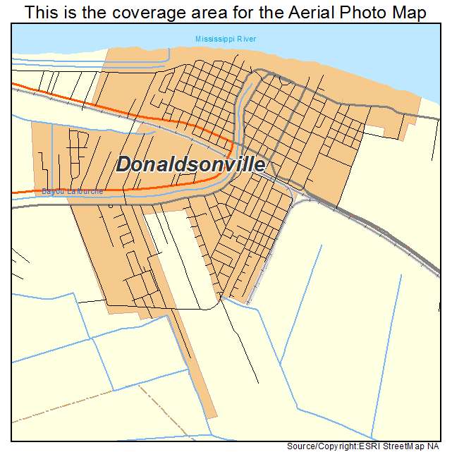 Donaldsonville, LA location map 