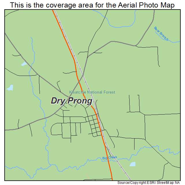 Dry Prong, LA location map 