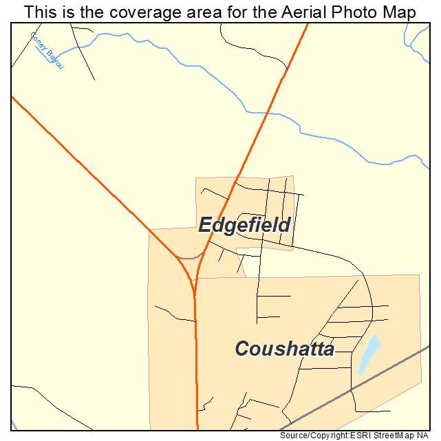 Edgefield, LA location map 