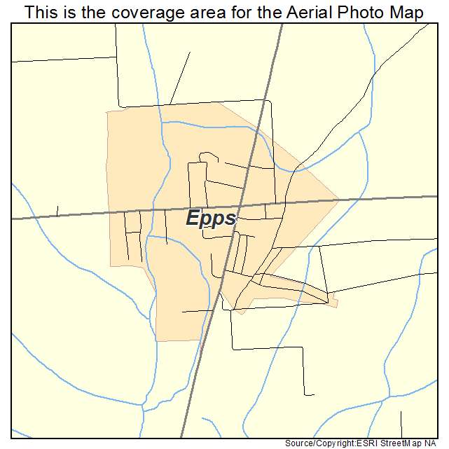 Epps, LA location map 