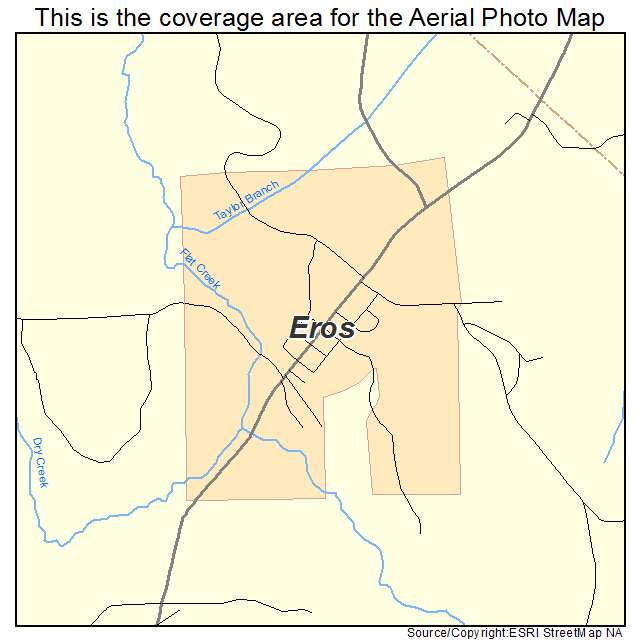 Eros, LA location map 