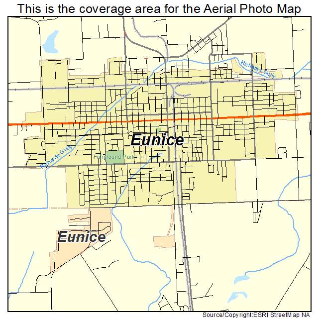 Eunice, LA location map 