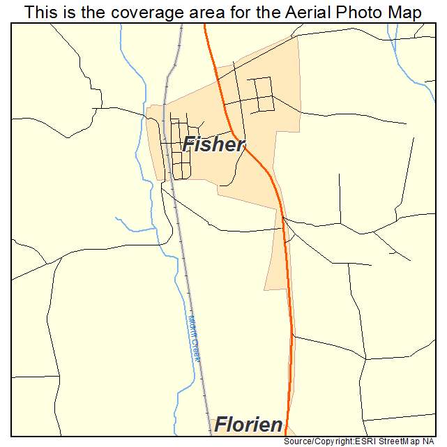 Fisher, LA location map 