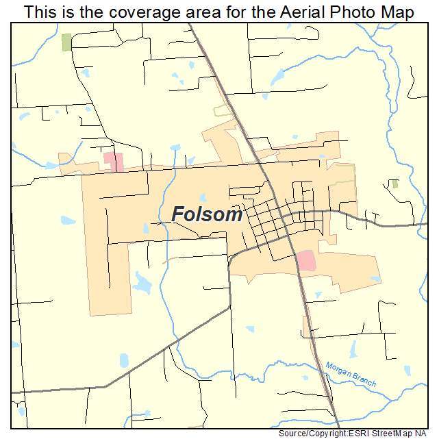 Folsom, LA location map 