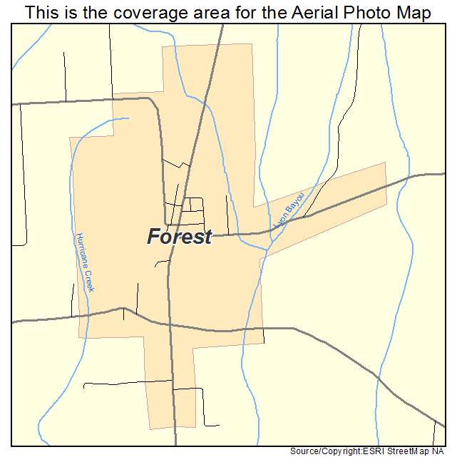 Forest, LA location map 