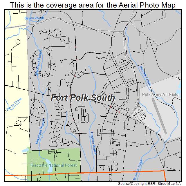 Fort Polk South, LA location map 