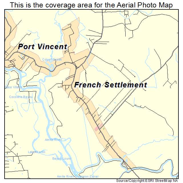 French Settlement, LA location map 