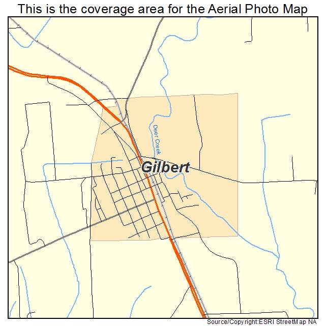 Gilbert, LA location map 