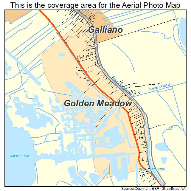 Golden Meadow, LA location map 