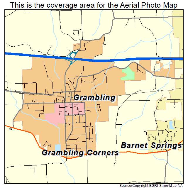 Grambling, LA location map 
