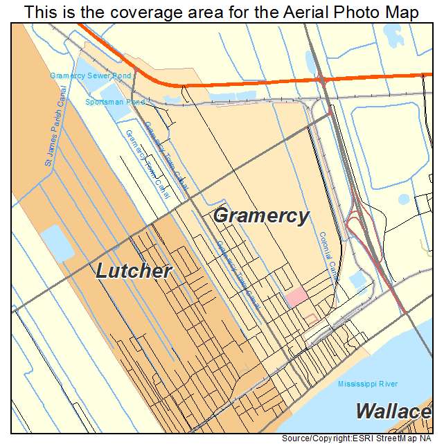 Gramercy, LA location map 