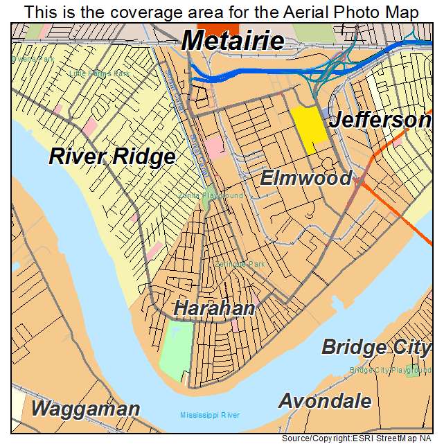 Harahan, LA location map 