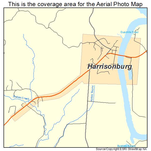 Harrisonburg, LA location map 