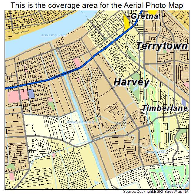 Harvey, LA location map 