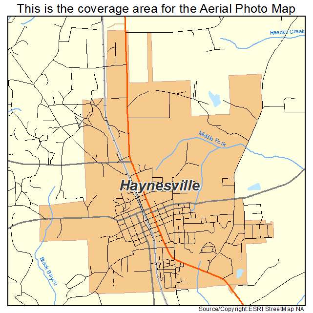 Haynesville, LA location map 