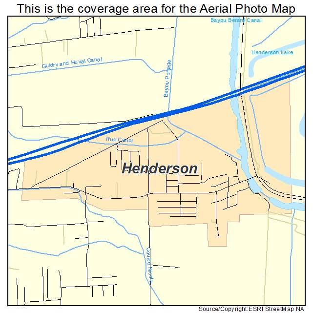 Henderson, LA location map 