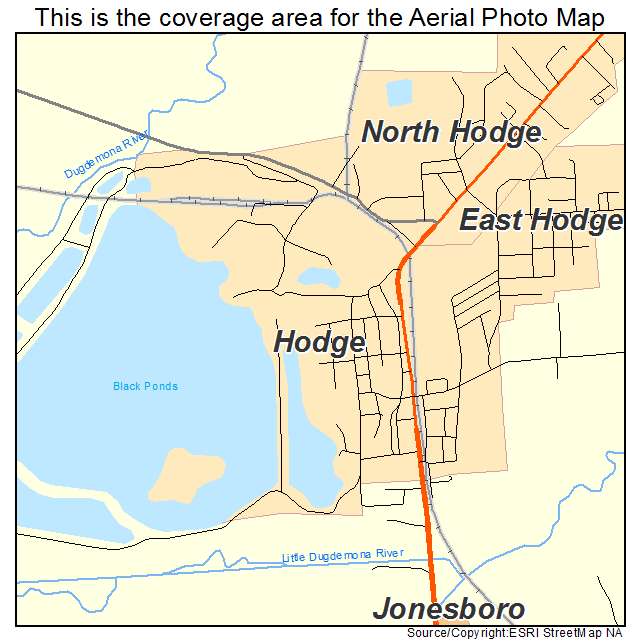 Hodge, LA location map 