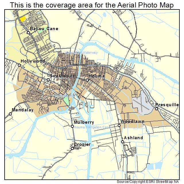 Houma, LA location map 