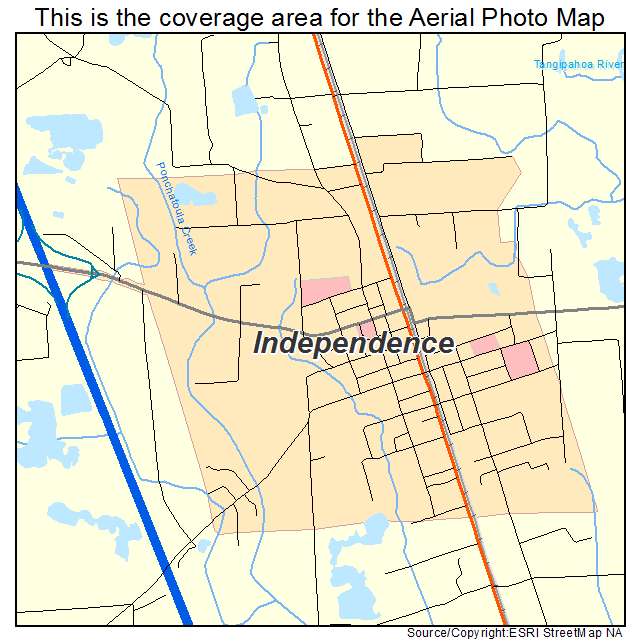 Independence, LA location map 