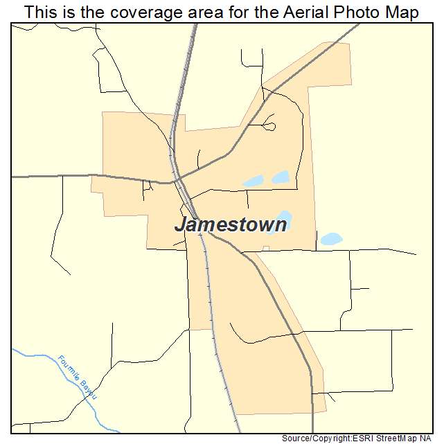 Jamestown, LA location map 