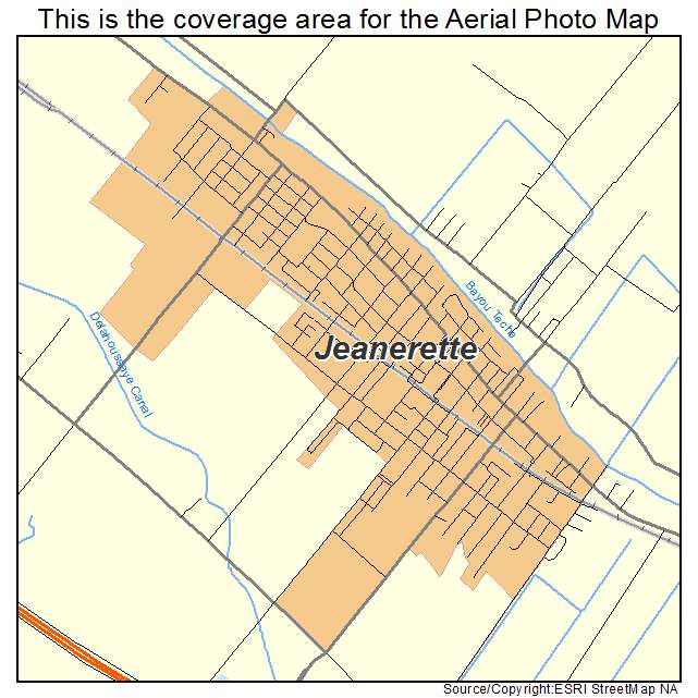 Jeanerette, LA location map 