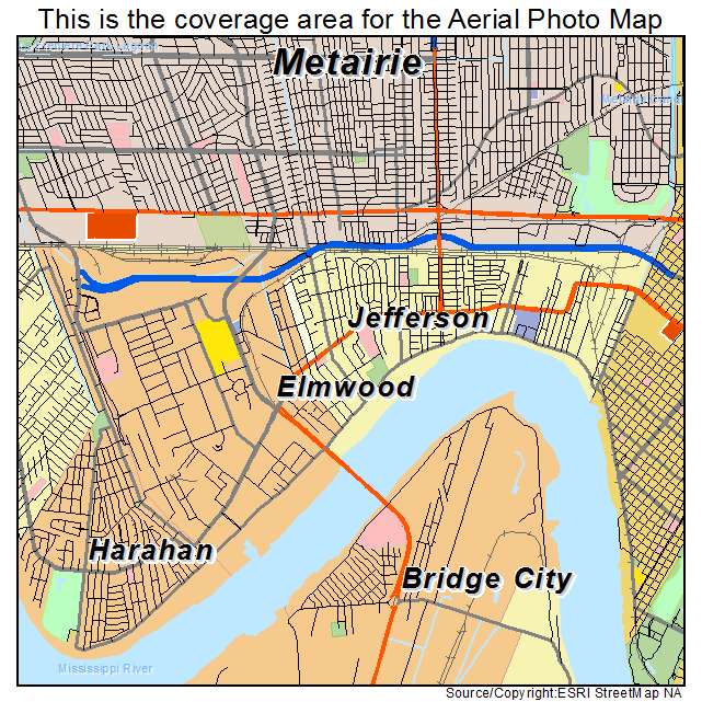 Jefferson, LA location map 