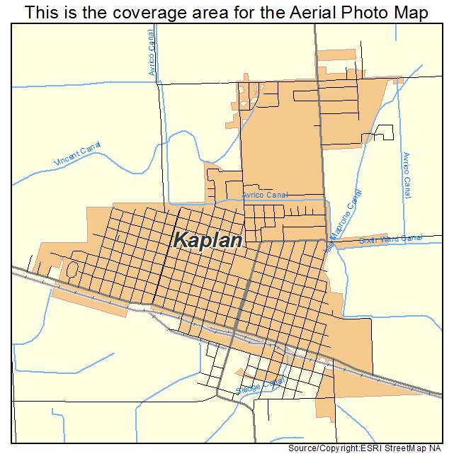 Kaplan, LA location map 