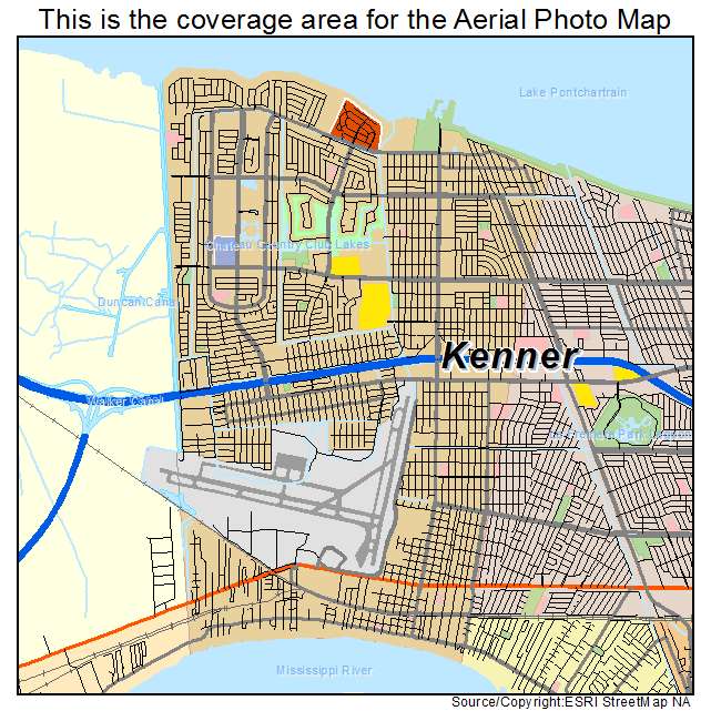 Kenner, LA location map 