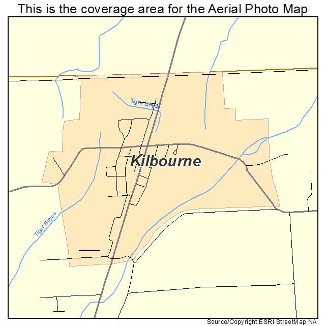 Kilbourne, LA location map 