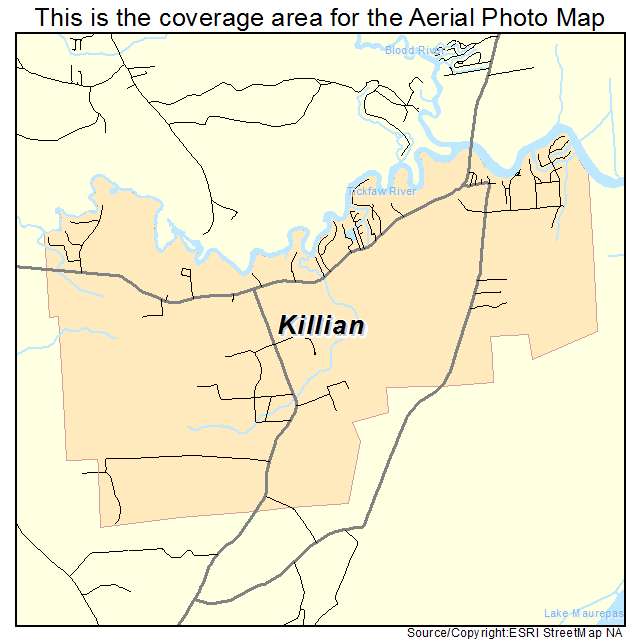 Killian, LA location map 