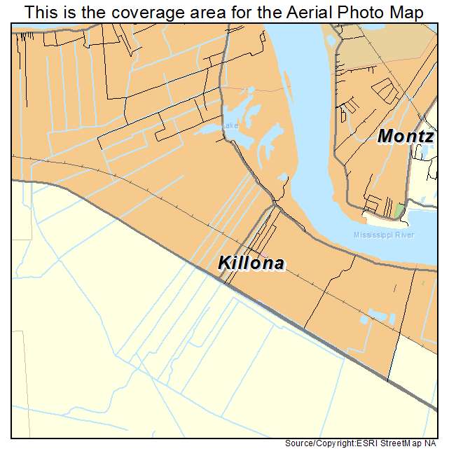 Killona, LA location map 