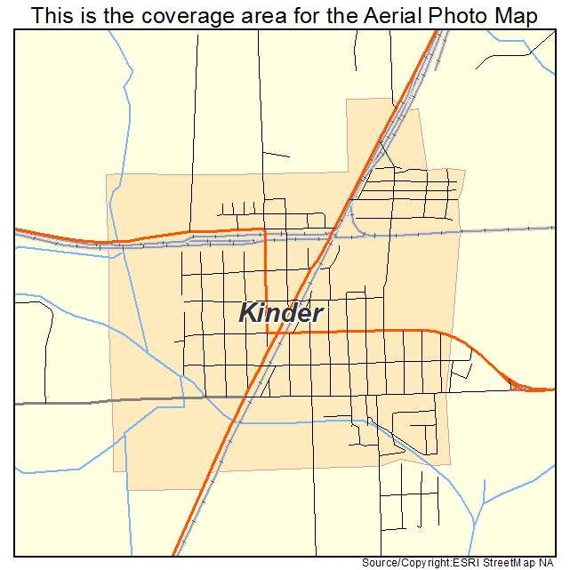 Kinder, LA location map 