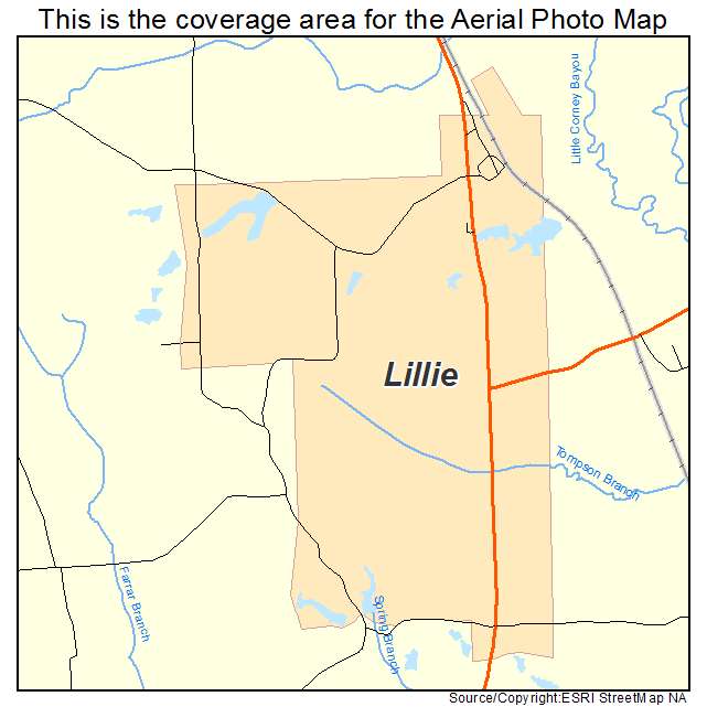 Lillie, LA location map 