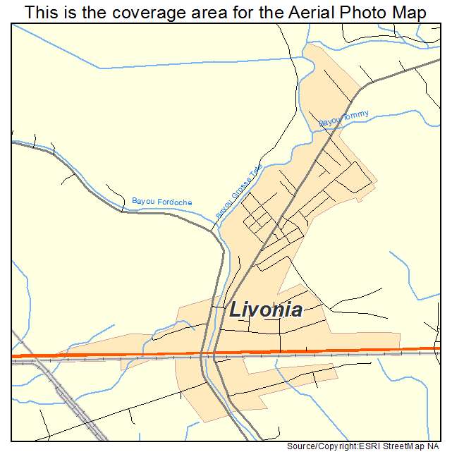 Livonia, LA location map 