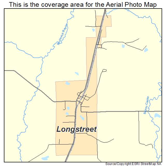 Longstreet, LA location map 