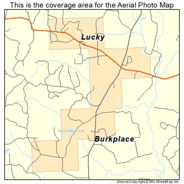 Lucky, LA location map 