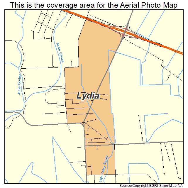 Lydia, LA location map 