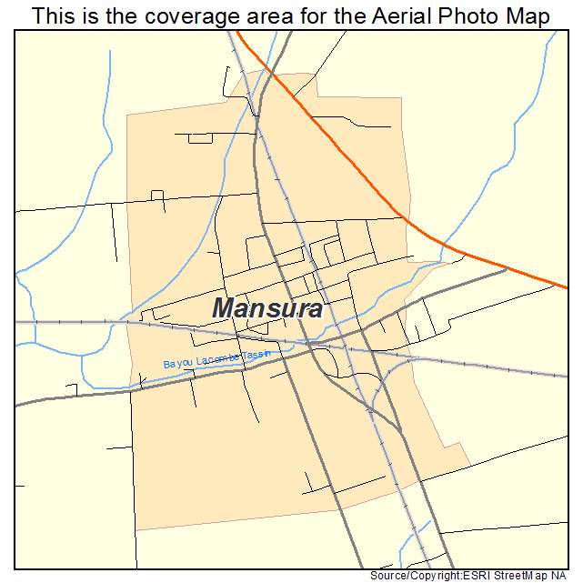 Mansura, LA location map 